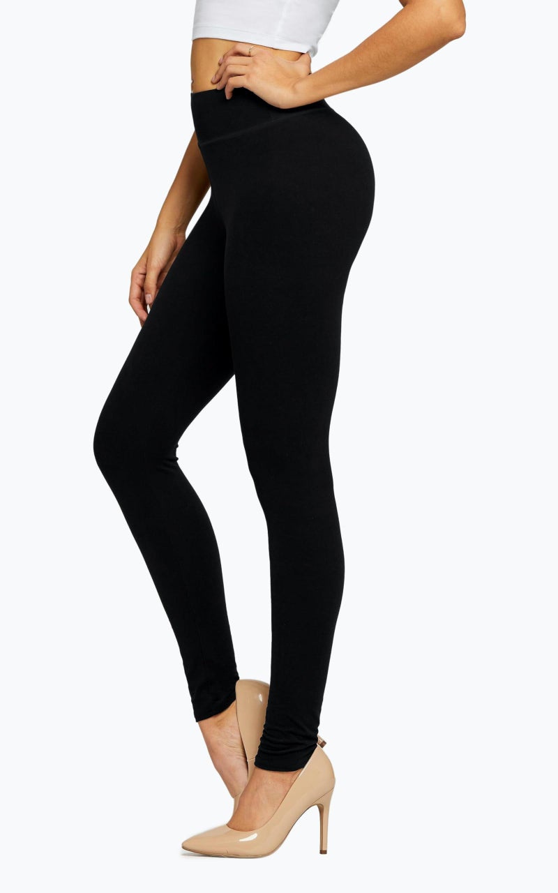 Conceited Leggings for Women - High Waisted - Soft - Casual - Black - Small - Medium - Image 5